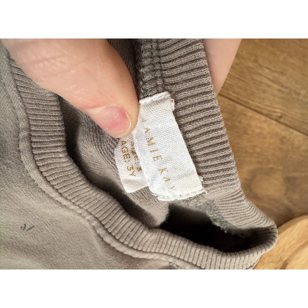 Boys Jamie Kay Sweatshirt 3T Taupe/Grey Leopard Print - Picture 3 of 4